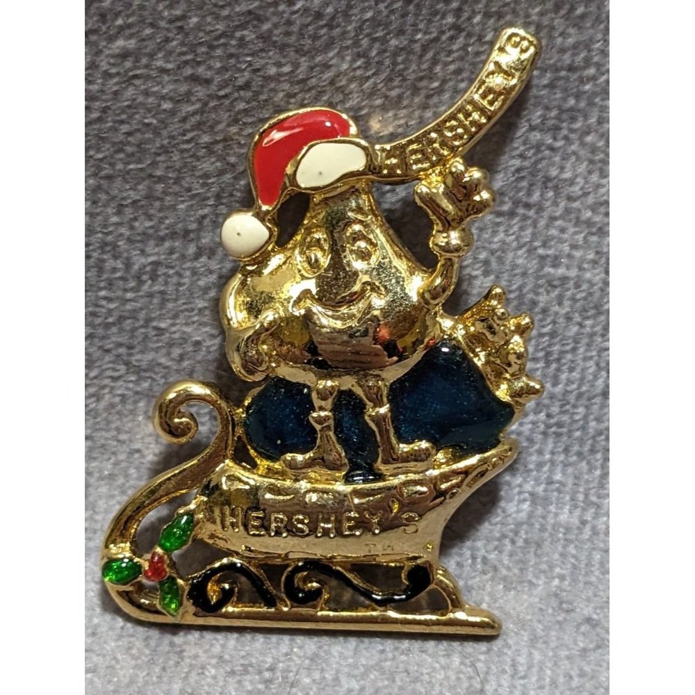 Vintage Hershey Kiss Christmas Brooch